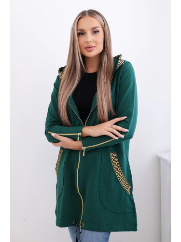 Sweatshirt with decorative belt green