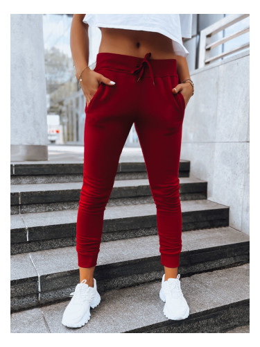 DStreet Spodnie damskie dresowe FITS bordowe