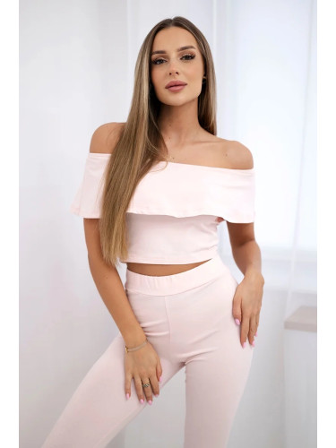 Set with a powder pink ruffle