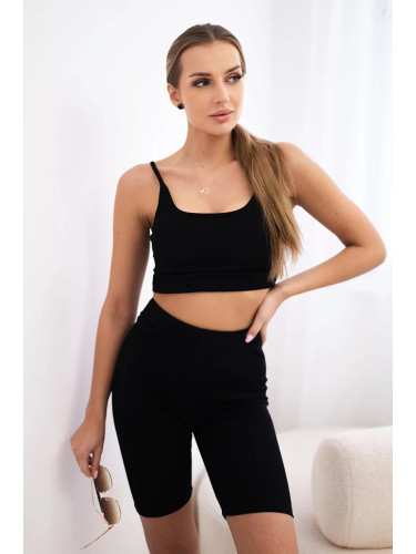 Set of black high-waisted trousers