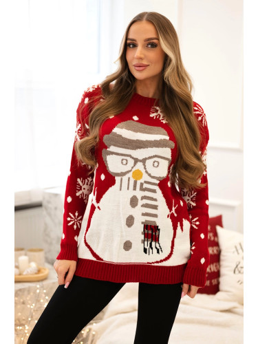 Christmas sweater with red snowman