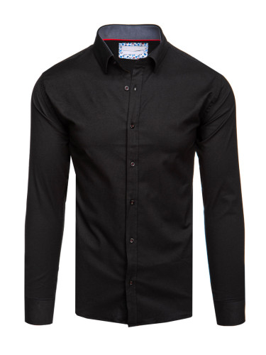 Мъжка черна елегантна риза