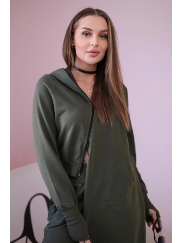 Set of sweatshirt with long khaki side