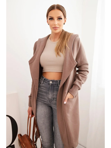 Insulated raincoat with mocha hood