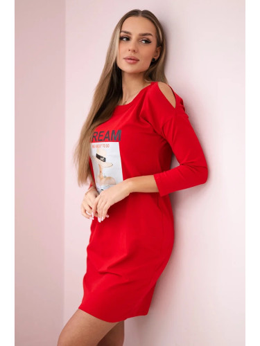Dress with Dream red print