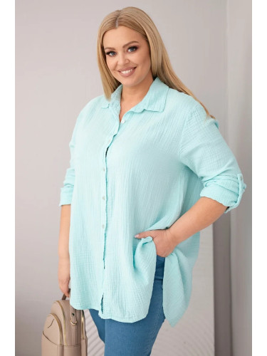 Kesi Włoski Cotton muslin shirt mint