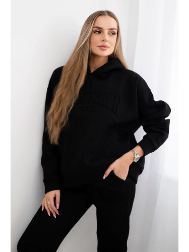 Insulated cotton set, sweatshirt + pants Brooklyn black
