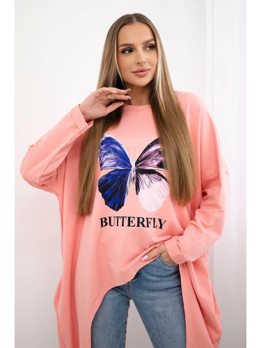 Blouse with oversize apricot print