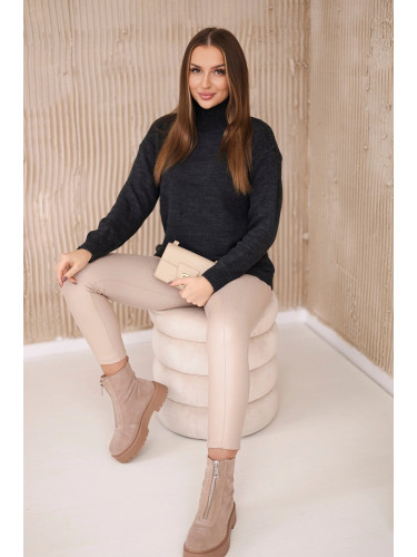 Graphite high-neckline sweater
