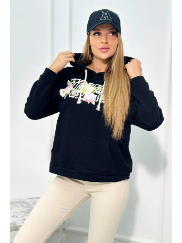 Sweatshirt with Voyage inscription black