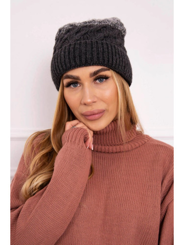 marka niezdefiniowana Cap with fleece Ilona K218 graphite+gray