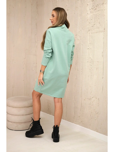 Dark mint dress with tie