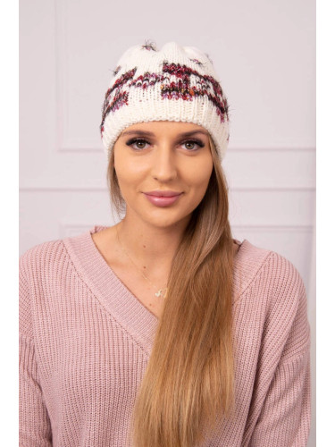 Kesi Women's cap Otylia K387 ecru+burgundy