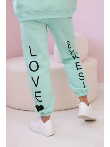 Cotton set with mint print