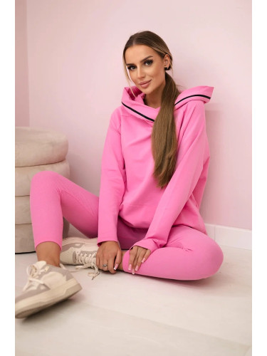Set cotton sweatshirt + leggings pink