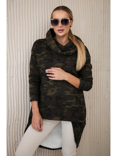 Camo Khaki + Green Long Back Sweatshirt