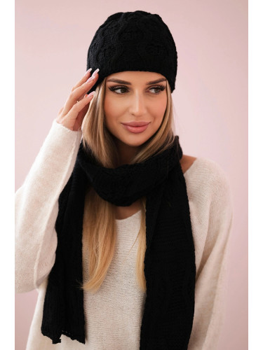 Women's set with scarf Amelia K329 black