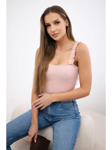 Strapless body blouse dark powder pink