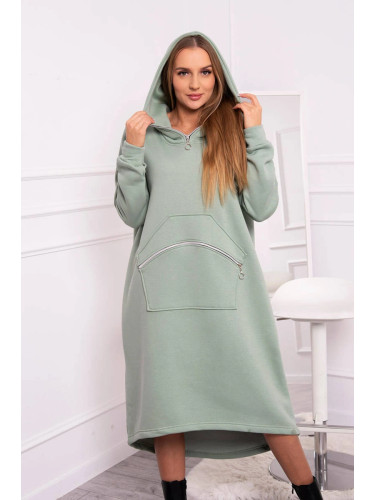 Insulated dress with hood dark mint