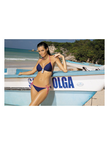Megan Blu Scuro + Red Swimsuit M-251 Navy-Red (84) As in the picture