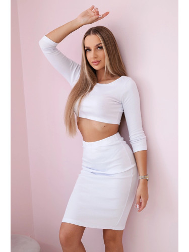 Set of blouses with a white skirt