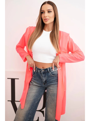 Cape with loose hood pink neon color