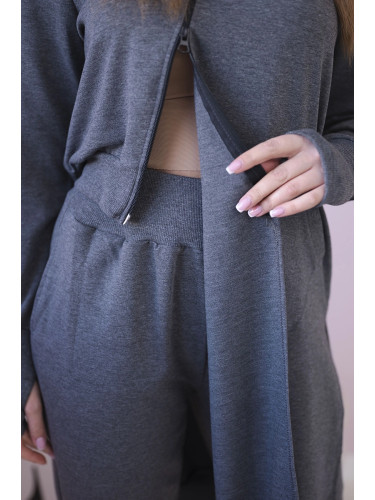 Set of sweatshirt with longer side made of graphite