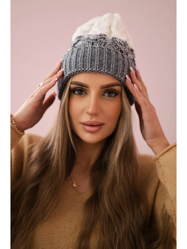 Women's cap Samara K346 gray+black