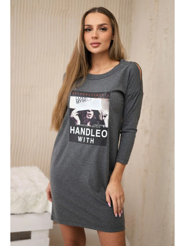 Dress with print Handle with graphite