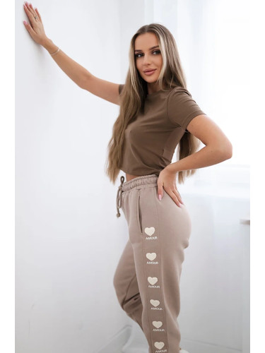 Cotton pants Amour dark beige
