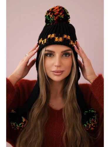 Women's cap with long ears Nadia K321 black