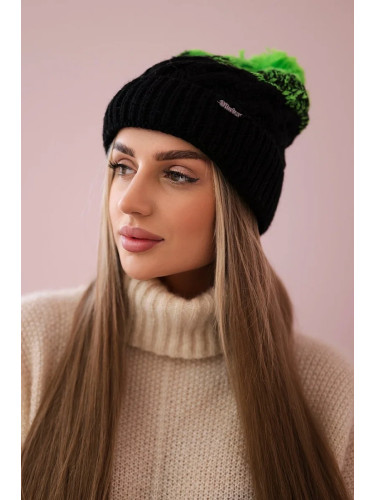 marka niezdefiniowana Cap with fleece Ilona K218 black+green