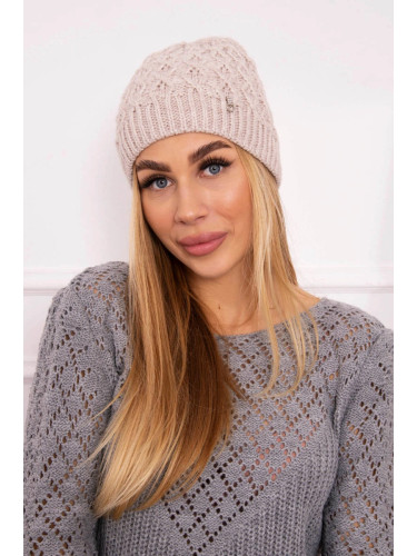 marka niezdefiniowana Cap with fleece Roma K224 light beige