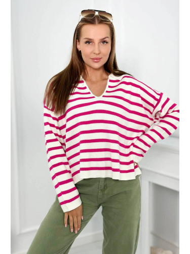 Striped sweater fuchsia