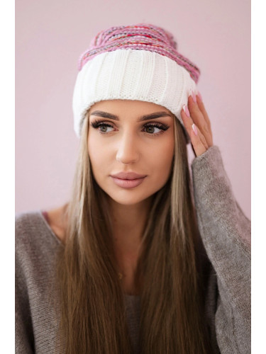 Women's cap Feba K330 white+powder pink
