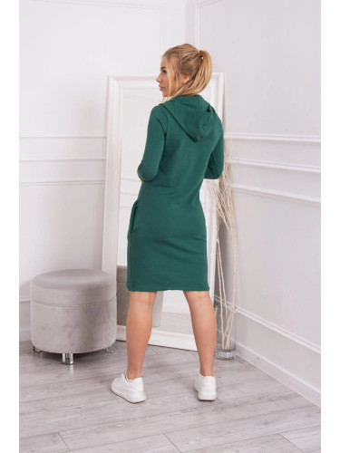 Dress with hood and pockets green