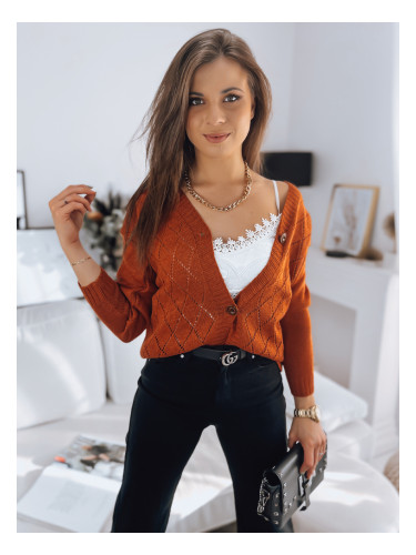 Sweter damski rozpinany MAILA rudy Dstreet