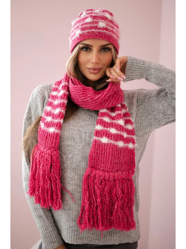 Women's set with scarf Anika K304 raspberry