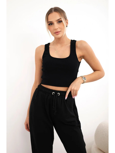 Set top+pants black