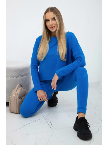 Set with an oversized blouse purple-blue