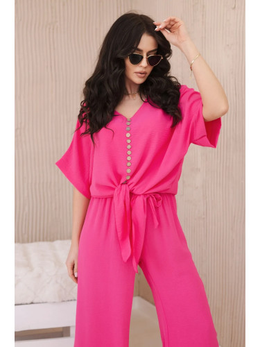 Set of blouses with pink trousers