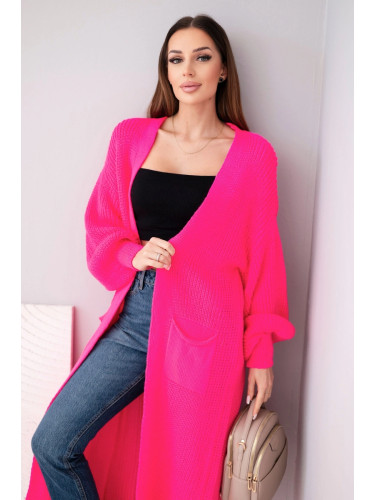 Long cardigan pink neon sweater