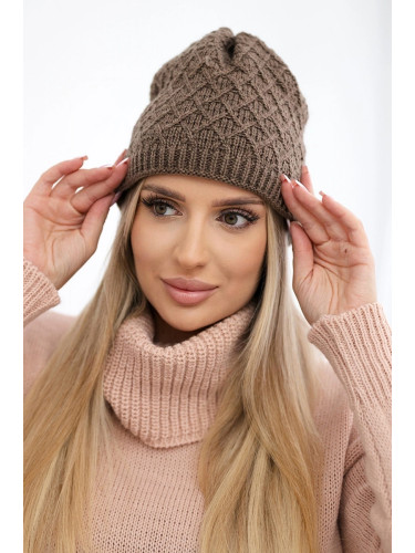 Kesi Cap with fleece Kratka K204 brown