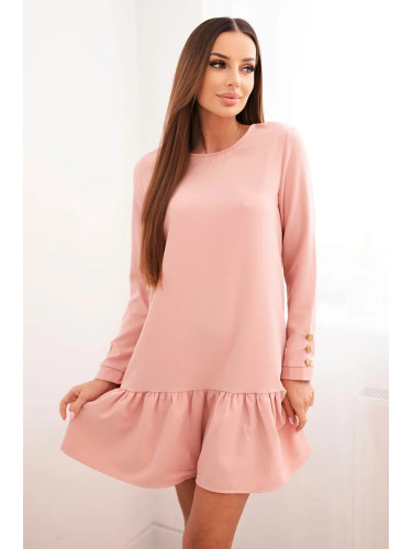 Ruffle dress in dark powder pink