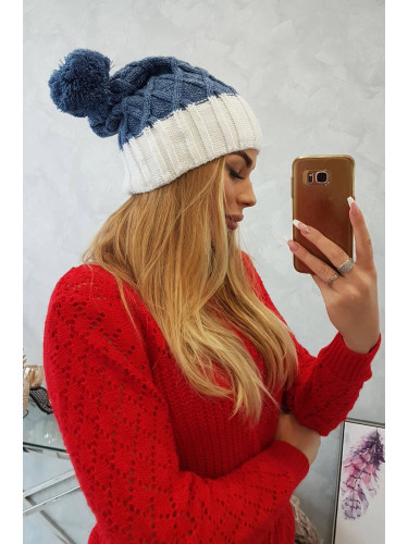 marka niezdefiniowana Cap with fleece Milano K203 dark beige melange + ecru