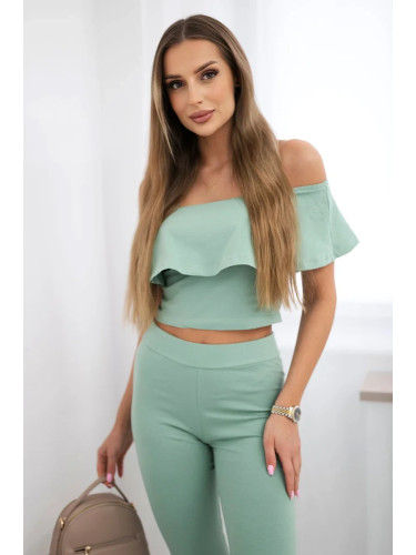 Dark mint frills set