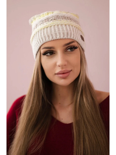 marka niezdefiniowana Cap with fleece Patrycja K254 yellow + beige