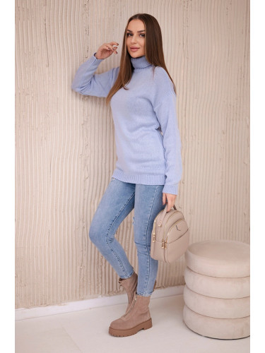 Blue turtleneck sweater