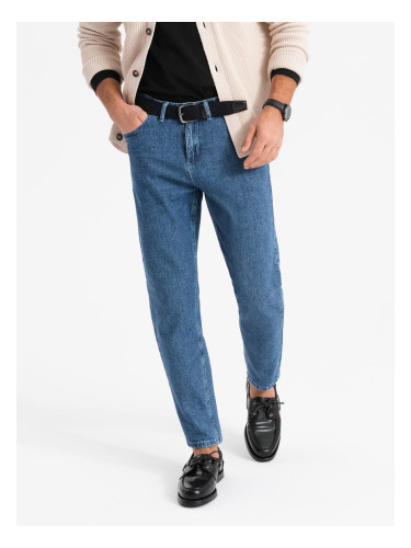 Ombre Marbled men's denim pants CARROT FIT - dark blue