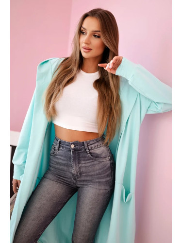 Oversize mint hooded cape
